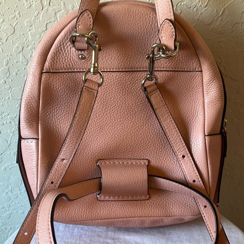 Coach: Pink Andi (F30530) Mini Leather Backpack- Silver Tone - Picture 9 of 16